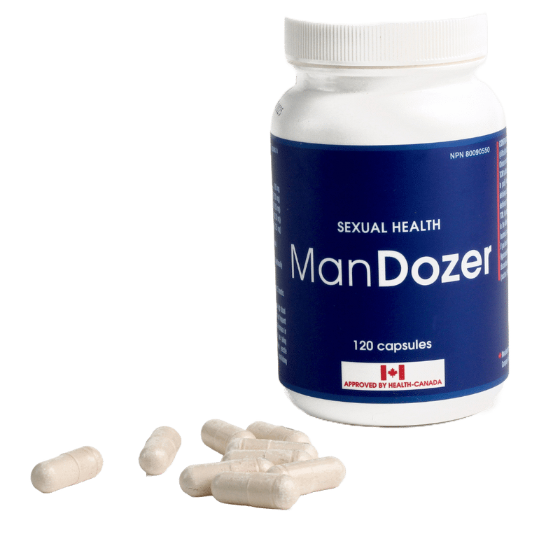 ManDozer Bottle with white capsules
